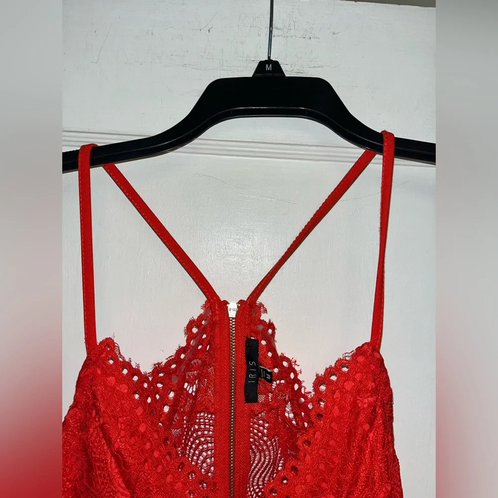 NWT Iris Vibrant Red Lace Dress - Picture 4 of 8
